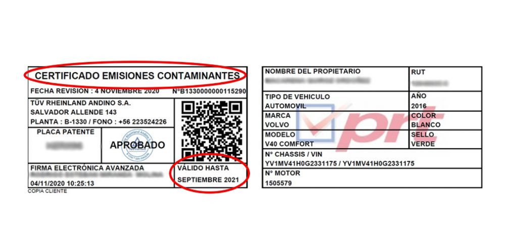 Certificado de emisiones contaminantes