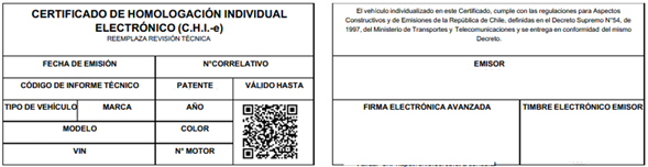 Certificado homologación electrónico